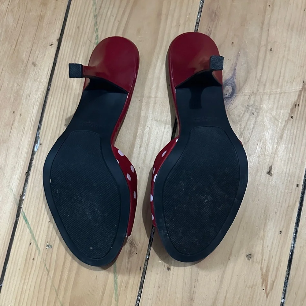 Rampage Red & White Polka Dot Slide Mules - Picture 3 of 3